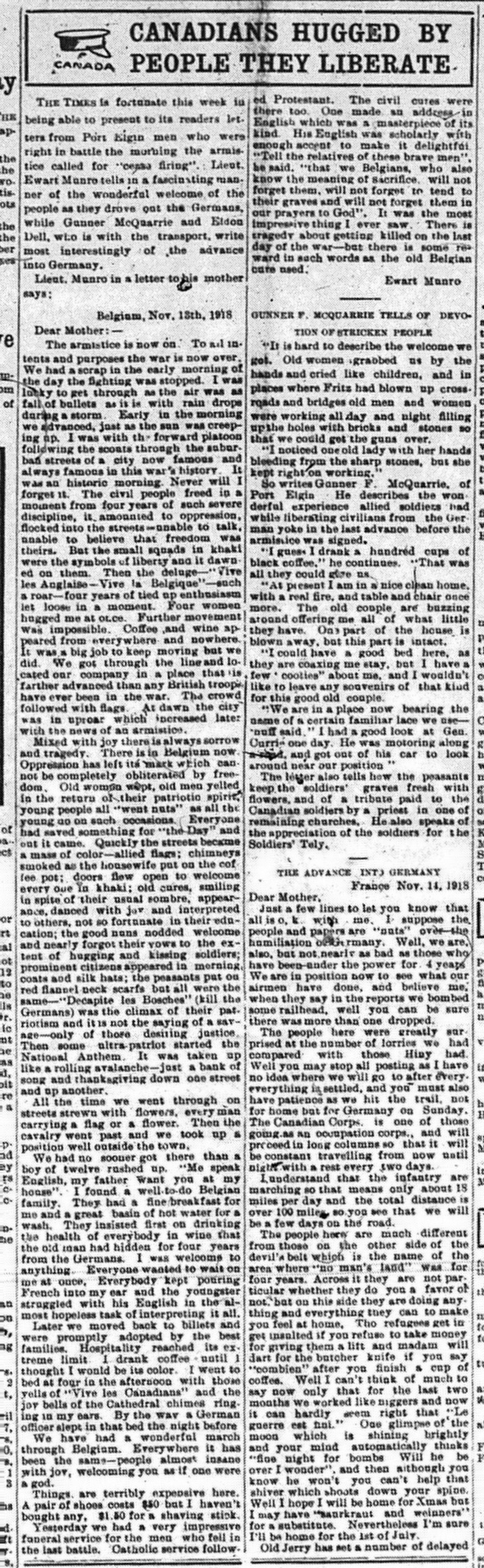 Port Elgin Times, December 18, 1918